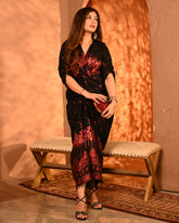 Red salma-sitara shirtdress